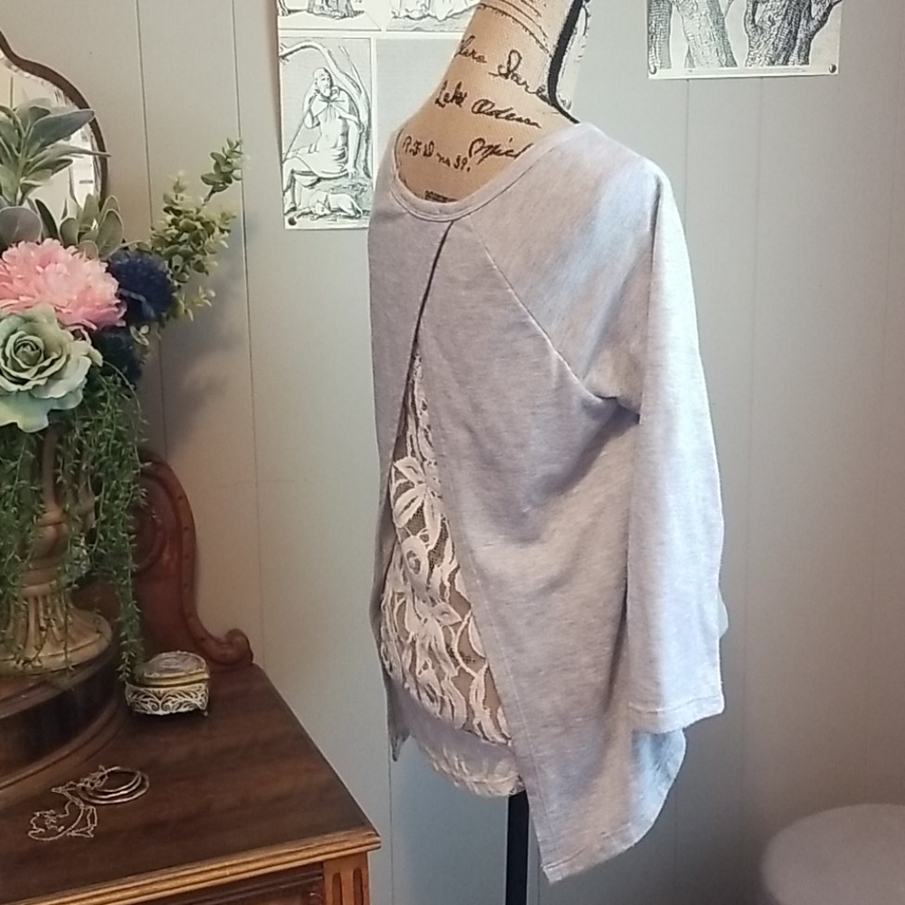 Happening In The Present Lace Backed Shirt
